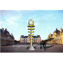 Stainless steel clock sculpture outdoor clock tower